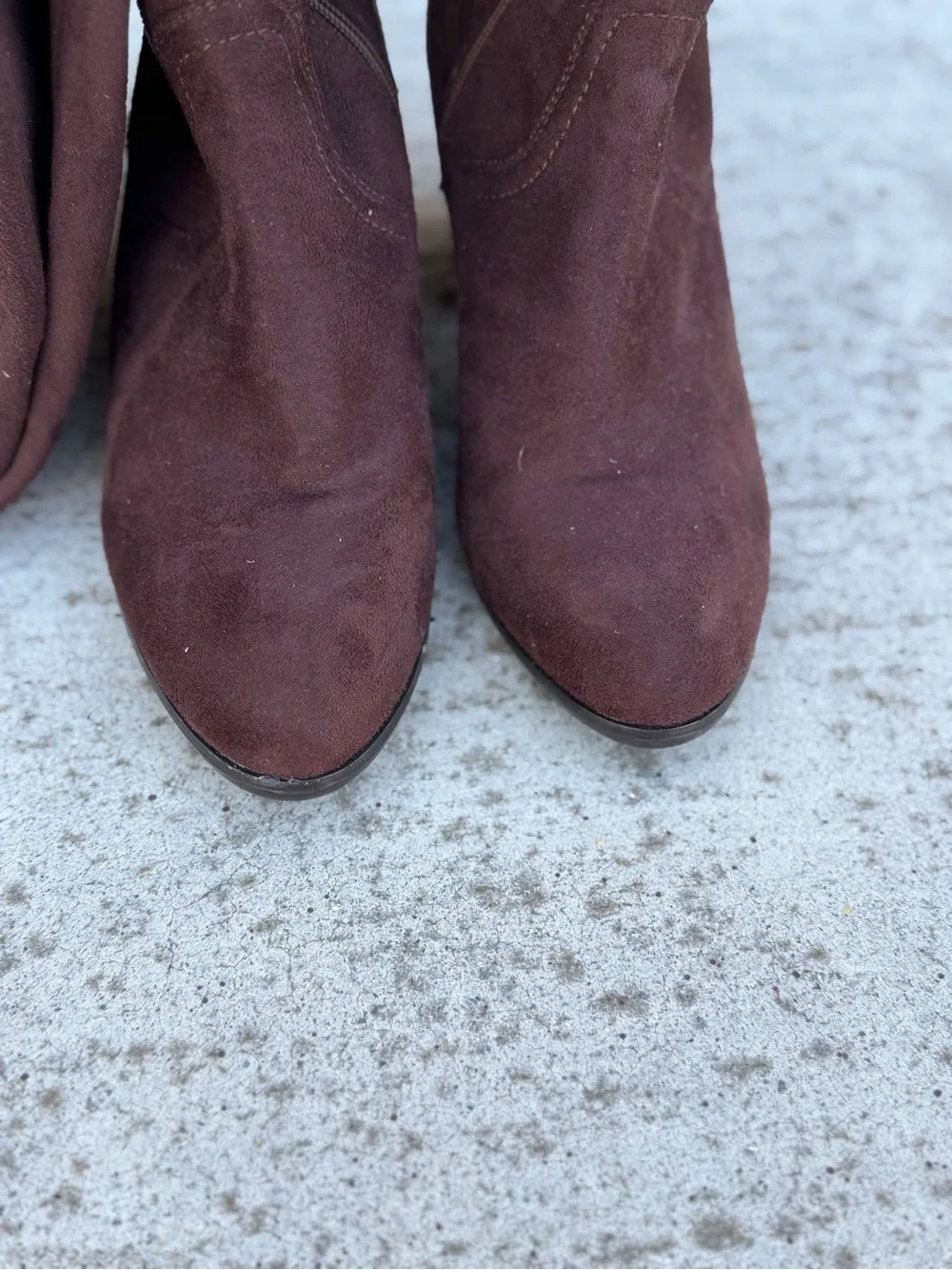 Women's Over-the-Knee Suede Boots in Dark Brown